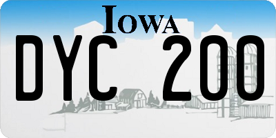 IA license plate DYC200