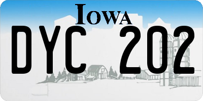 IA license plate DYC202
