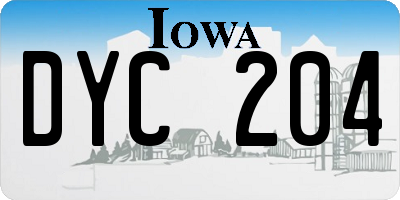 IA license plate DYC204