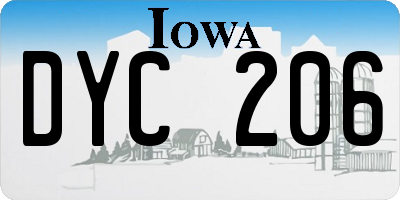 IA license plate DYC206