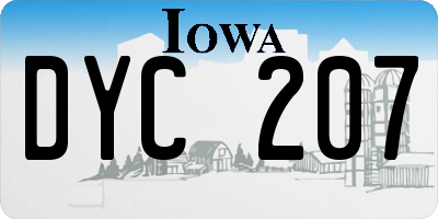 IA license plate DYC207