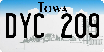 IA license plate DYC209