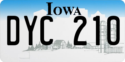 IA license plate DYC210