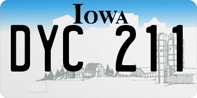IA license plate DYC211