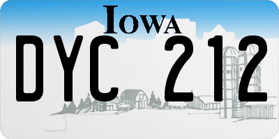IA license plate DYC212
