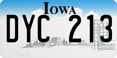 IA license plate DYC213