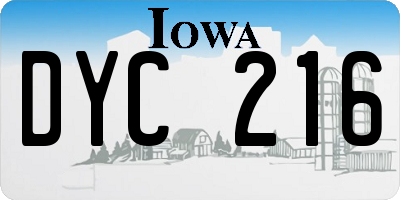 IA license plate DYC216