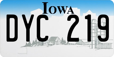 IA license plate DYC219