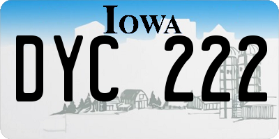 IA license plate DYC222