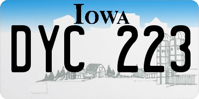 IA license plate DYC223