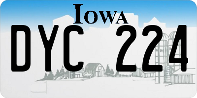 IA license plate DYC224