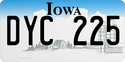 IA license plate DYC225