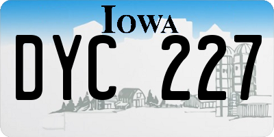 IA license plate DYC227