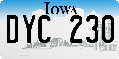 IA license plate DYC230