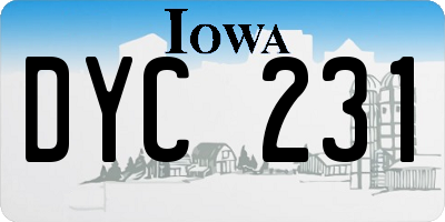 IA license plate DYC231