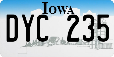 IA license plate DYC235