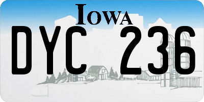IA license plate DYC236