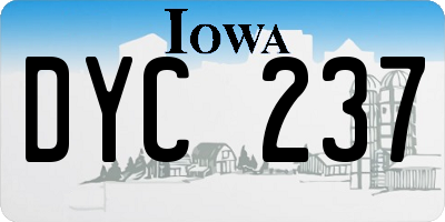 IA license plate DYC237