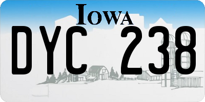 IA license plate DYC238
