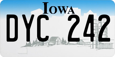 IA license plate DYC242