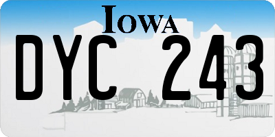 IA license plate DYC243