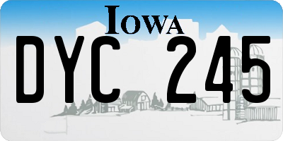 IA license plate DYC245