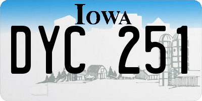 IA license plate DYC251