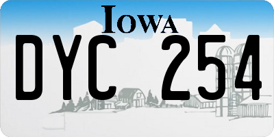 IA license plate DYC254