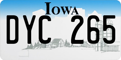 IA license plate DYC265