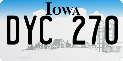 IA license plate DYC270