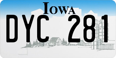 IA license plate DYC281