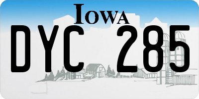 IA license plate DYC285