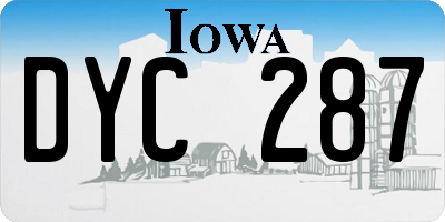 IA license plate DYC287