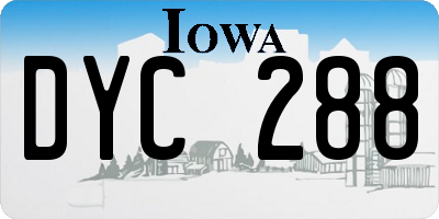 IA license plate DYC288