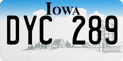 IA license plate DYC289