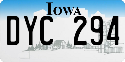 IA license plate DYC294