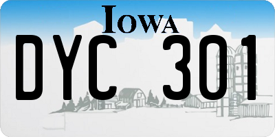 IA license plate DYC301