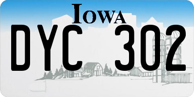 IA license plate DYC302