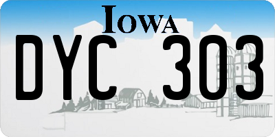 IA license plate DYC303