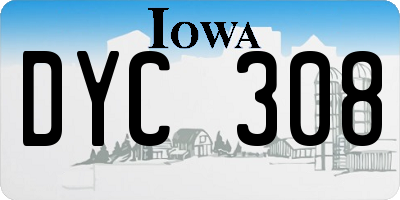 IA license plate DYC308