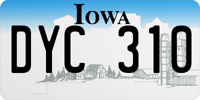 IA license plate DYC310