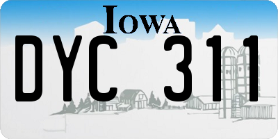 IA license plate DYC311