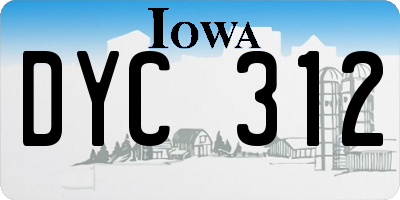 IA license plate DYC312