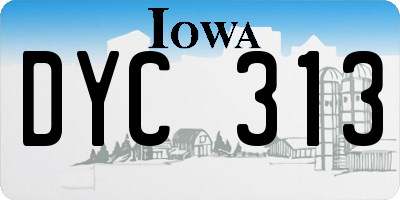 IA license plate DYC313