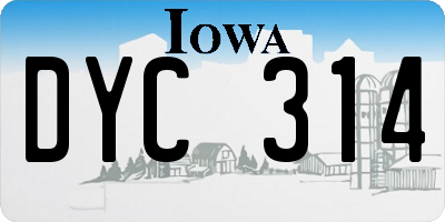 IA license plate DYC314
