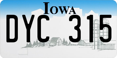 IA license plate DYC315
