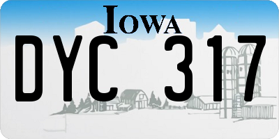 IA license plate DYC317