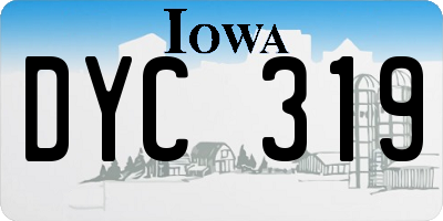 IA license plate DYC319