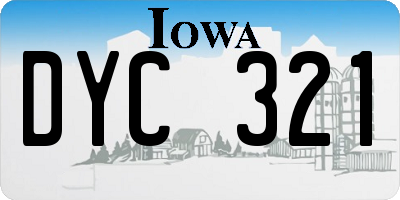 IA license plate DYC321