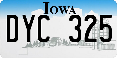 IA license plate DYC325